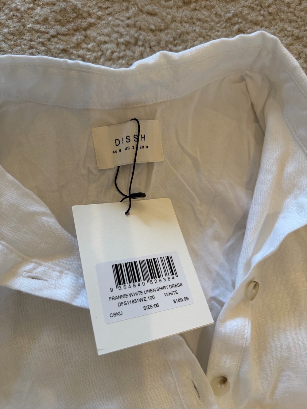DISSH White Button-Down Linen Maxi Dress - Picture 4 of 4